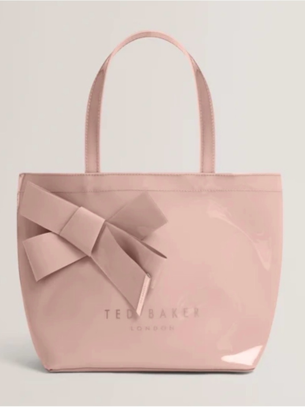 Ted Baker Blush Patent Tote with Bow Accent